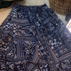 Navy Paisley Women's Skirt